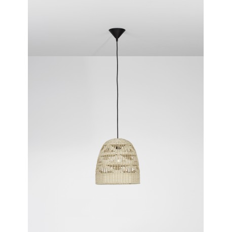 Natural Rattan Black Fabric Wire & Base LED E27 1x12 Watt 230 Volt IP20 Bulb Excluded D: 30 H 1: 30 H 2: 185 cm Adjustable heigh