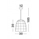 Natural Rattan Black Fabric Wire & Base LED E27 1x12 Watt 230 Volt IP20 Bulb Excluded D: 30 H 1: 30 H 2: 185 cm Adjustable heigh