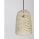 Natural Rattan Black Fabric Wire & Base LED E27 1x12 Watt 230 Volt IP20 Bulb Excluded D: 30 H1: 43 H2: 190 cm Adjustable heigh