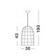 Natural Rattan Black Fabric Wire & Base LED E27 1x12 Watt 230 Volt IP20 Bulb Excluded D: 30 H1: 43 H2: 190 cm Adjustable heigh