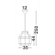 Ivory Rattan White Fabric Wire & Base LED E27 1x12 Watt 230 Volt IP20 Bulb Excluded D: 35 H1: 44 H2: 250 cm Adjustable height 