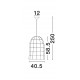 Natural Rattan Black Fabric Wire & Base LED E27 1x12 Watt 230 Volt IP20 Bulb Excluded D: 40.5 H1: 58.5 H2: 250 cm Adjustable he