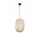 Natural Rattan Black Fabric Wire & Base LED E27 1x12 Watt 230 Volt IP20 Bulb Excluded D: 30 H1: 42 H2: 250 cm Adjustable height
