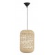 Natural Rattan Black Fabric Wire & Base LED E27 1x12 Watt 230 Volt IP20 Bulb Excluded D: 24.5 H1: 37 H2: 250 cm Adjustable heig