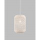 Ivory Rattan White Fabric Wire & Base LED E27 1x12 Watt 230 Volt IP20 Bulb Excluded D: 24.5 H1: 37 H2: 250 cm Adjustable height