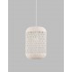 Ivory Rattan White Fabric Wire & Base LED E27 1x12 Watt 230 Volt IP20 Bulb Excluded D: 24.5 H1: 37 H2: 250 cm Adjustable height