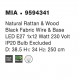 Natural Rattan Black Fabric Wire & Base LED E27 1x12 Watt 230 Volt IP20 Bulb Excluded D: 38.5 H1: 34 H2: 250 cm Adjustable heig