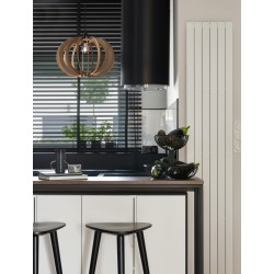 White Metal Brown Wood LED E27 1x12 Watt 230 Volt IP20 Bulb Excluded D: 40 H1: 26 H2: 126 cm Adjustable height 
