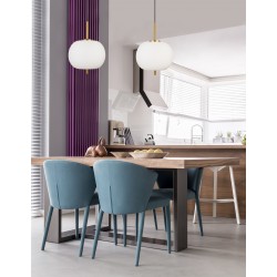 Opal Glass Brass Gold Metal Black Fabric Wire LED E27 1x12 Watt 230 Volt IP20 Bulb Excluded D: 30 H1: 23 H2: 120 cm 