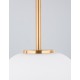 Opal Glass Brass Gold Metal Black Fabric Wire LED E27 1x12 Watt 230 Volt IP20 Bulb Excluded D: 22 H1: 40 H2: 120 cm Adjustable H