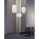 Opal Glass Brass Gold Metal Black Fabric Wire LED E27 1x12 Watt 230 Volt IP20 Bulb Excluded D: 27 H1: 40 H2: 120 cm Adjustable H