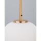 Opal Glass Brass Gold Metal Black Fabric Wire LED E27 1x12 Watt 230 Volt IP20 Bulb Excluded D: 27 H1: 40 H2: 120 cm Adjustable H
