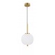 Opal Glass Brass Gold Metal Black Fabric Wire LED E14 1x5 Watt 230 Volt IP20 Bulb Excluded D: 18.5 H1: 17.2 H2: 120 cm Adjustabl