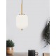 Opal Glass Brass Gold Metal Black Fabric Wire LED E14 1x5 Watt 230 Volt IP20 Bulb Excluded D: 16.5 H1: 20 H2: 120 cm Adjustable 