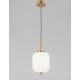 Opal Glass Brass Gold Metal Black Fabric Wire LED E14 1x5 Watt 230 Volt IP20 Bulb Excluded D: 16.5 H1: 20 H2: 120 cm Adjustable 