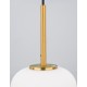 Opal Glass Brass Gold Metal Black Fabric Wire LED E14 1x5 Watt 230 Volt IP20 Bulb Excluded D: 16.5 H1: 20 H2: 120 cm Adjustable 
