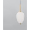 Opal Glass Brass Gold Metal Black Fabric Wire LED E14 1x5 Watt 230 Volt IP20 Bulb Excluded D: 15.8 H1: 23 H2: 120 cm Adjustable 