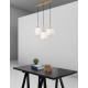 Opal Glass Brass Gold Metal Black Fabric Wire LED E14 3x5 Watt 230 Volt IP20 Bulb Excluded L: 53 W: 9 H: 120 cm Adjustable Heigh