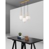 Opal Glass Brass Gold Metal Black Fabric Wire LED E14 3x5 Watt 230 Volt IP20 Bulb Excluded L: 53 W: 9 H: 120 cm Adjustable Heigh
