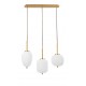 Opal Glass Brass Gold Metal Black Fabric Wire LED E14 3x5 Watt 230 Volt IP20 Bulb Excluded L: 53 W: 9 H: 120 cm Adjustable Heigh
