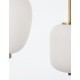 Opal Glass Brass Gold Metal Black Fabric Wire LED E14 3x5 Watt 230 Volt IP20 Bulb Excluded L: 53 W: 9 H: 120 cm Adjustable Heigh