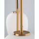 Opal Glass Brass Gold Metal Black Fabric Wire LED E14 3x5 Watt 230 Volt IP20 Bulb Excluded L: 53 W: 9 H: 120 cm Adjustable Heigh