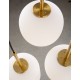 Opal Glass Brass Gold Metal Black Fabric Wire LED E14 3x5 Watt 230 Volt IP20 Bulb Excluded D: 30 H: 120 cm Adjustable Height 