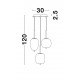 Opal Glass Brass Gold Metal Black Fabric Wire LED E14 3x5 Watt 230 Volt IP20 Bulb Excluded D: 30 H: 120 cm Adjustable Height 