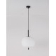 Black Metal & Opal Glass Black Fabric Wire LED E27 1x12 Watt 230 Volt IP20 Bulb Excluded D: 30 H: 120 cm Adjustable height 