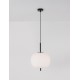 Black Metal & Opal Glass Black Fabric Wire LED E27 1x12 Watt 230 Volt IP20 Bulb Excluded D: 30 H: 120 cm Adjustable height 