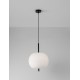Black Metal & Opal Glass Black Fabric Wire LED E27 1x12 Watt 230 Volt IP20 Bulb Excluded D: 30 H: 120 cm Adjustable height 