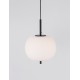 Black Metal & Opal Glass Black Fabric Wire LED E27 1x12 Watt 230 Volt IP20 Bulb Excluded D: 30 H: 120 cm Adjustable height 