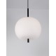 Black Metal & Opal Glass Black Fabric Wire LED E27 1x12 Watt 230 Volt IP20 Bulb Excluded D: 30 H: 120 cm Adjustable height 