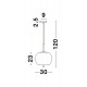 Black Metal & Opal Glass Black Fabric Wire LED E27 1x12 Watt 230 Volt IP20 Bulb Excluded D: 30 H: 120 cm Adjustable height 