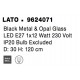 Black Metal & Opal Glass Black Fabric Wire LED E27 1x12 Watt 230 Volt IP20 Bulb Excluded D: 30 H: 120 cm Adjustable height 