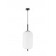 Black Metal & Opal Glass Black Fabric Wire LED E27 1x12 Watt 230 Volt IP20 Bulb Excluded D: 22 H: 120 cm Adjustable height 