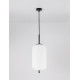 Black Metal & Opal Glass Black Fabric Wire LED E27 1x12 Watt 230 Volt IP20 Bulb Excluded D: 22 H: 120 cm Adjustable height 