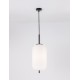 Black Metal & Opal Glass Black Fabric Wire LED E27 1x12 Watt 230 Volt IP20 Bulb Excluded D: 22 H: 120 cm Adjustable height 