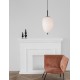 Black Metal & Opal Glass Black Fabric Wire LED E27 1x12 Watt 230 Volt IP20 Bulb Excluded D: 27 H: 120 cm Adjustable height 