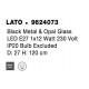Black Metal & Opal Glass Black Fabric Wire LED E27 1x12 Watt 230 Volt IP20 Bulb Excluded D: 27 H: 120 cm Adjustable height 