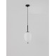 Black Metal & Opal Glass Black Fabric Wire LED E14 1x5 Watt 230 Volt IP20 Bulb Excluded D: 15.8 H: 120 cm Adjustable height 