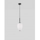 Black Metal & Opal Glass Black Fabric Wire LED E14 1x5 Watt 230 Volt IP20 Bulb Excluded D: 15.8 H: 120 cm Adjustable height 