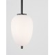 Black Metal & Opal Glass Black Fabric Wire LED E14 1x5 Watt 230 Volt IP20 Bulb Excluded D: 15.8 H: 120 cm Adjustable height 