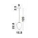 Black Metal & Opal Glass Black Fabric Wire LED E14 1x5 Watt 230 Volt IP20 Bulb Excluded D: 15.8 H: 120 cm Adjustable height 