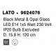 Black Metal & Opal Glass Black Fabric Wire LED E14 1x5 Watt 230 Volt IP20 Bulb Excluded D: 15.8 H: 120 cm Adjustable height 