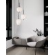Black Metal & Opal Glass Black Fabric Wire LED E14 3x5 Watt 230 Volt IP20 Bulb Excluded D: 30 H: 120 cm Adjustable height 