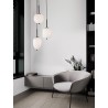 Black Metal & Opal Glass Black Fabric Wire LED E14 3x5 Watt 230 Volt IP20 Bulb Excluded D: 30 H: 120 cm Adjustable height