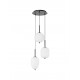 Black Metal & Opal Glass Black Fabric Wire LED E14 3x5 Watt 230 Volt IP20 Bulb Excluded D: 30 H: 120 cm Adjustable height 