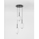 Black Metal & Opal Glass Black Fabric Wire LED E14 3x5 Watt 230 Volt IP20 Bulb Excluded D: 30 H: 120 cm Adjustable height 