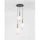 Black Metal & Opal Glass Black Fabric Wire LED E14 3x5 Watt 230 Volt IP20 Bulb Excluded D: 30 H: 120 cm Adjustable height 